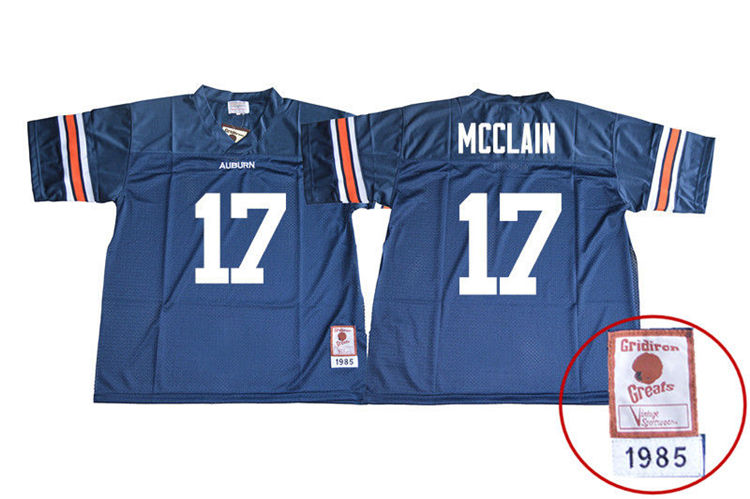 Auburn Tigers Youth Marquis McClain #17 Navy Stitched College 1985 Throwback NCAA Authentic Football Jersey HXD5274ET